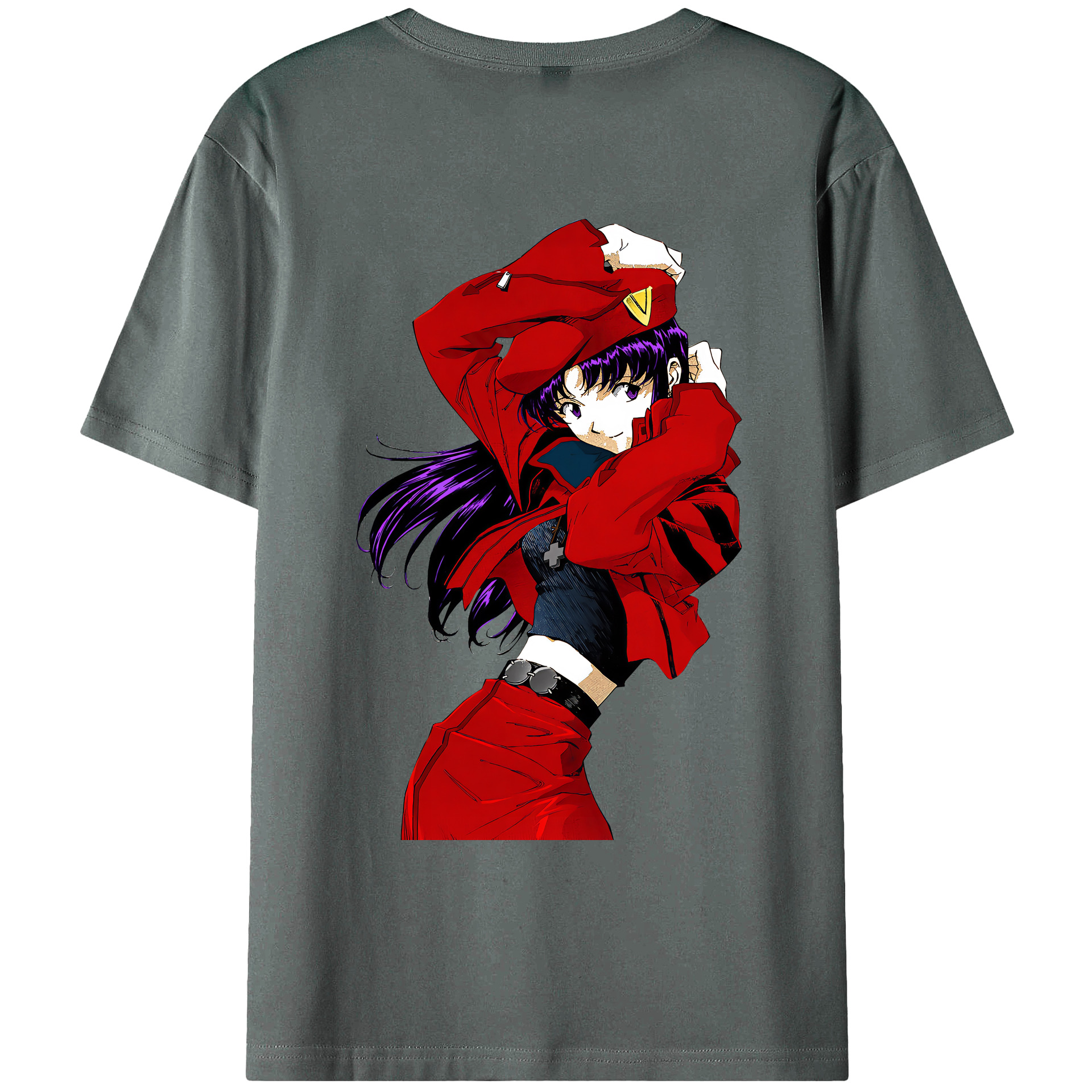 （画像用） EVA 新世紀エヴァンゲリオン 綿100％ メンズ半袖Tシャツ（バックプリント） 通気性